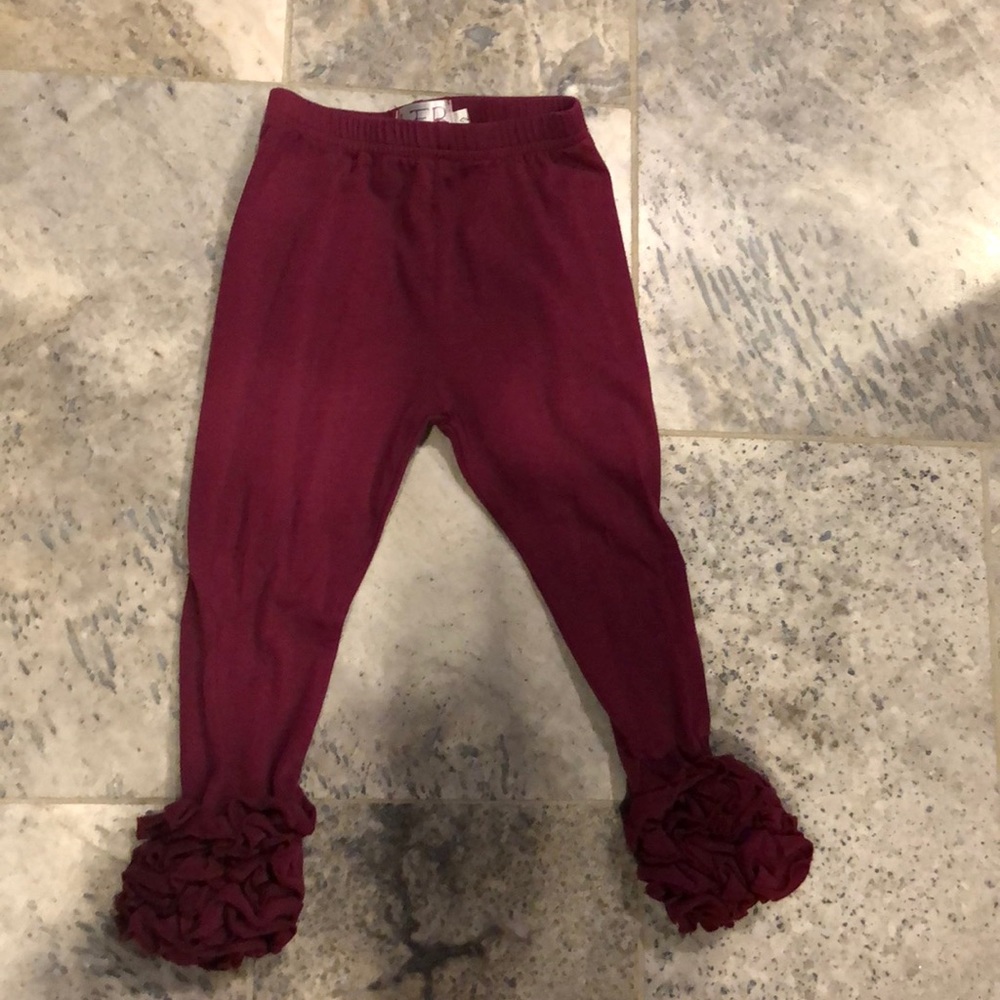 🌸LFB~ Ruffle Pants ~ Maroon ~ Size 2